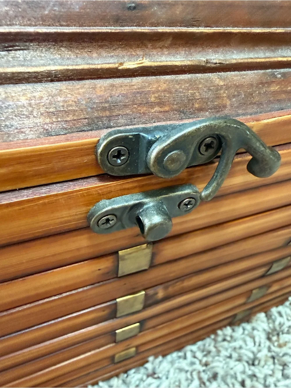 Wooden boho split Bamboo  Storage Box/keepsake Chest - Brown